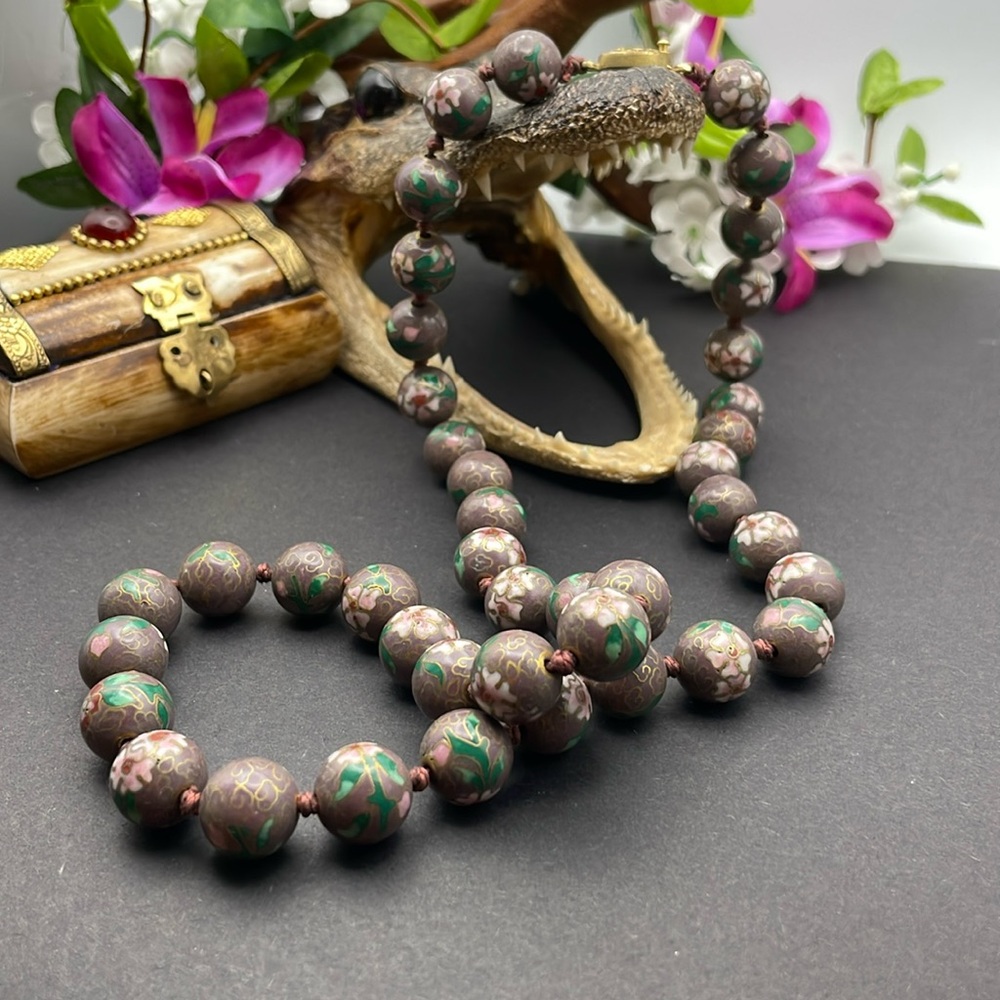 Cloisonné beaded necklace A10 🔥